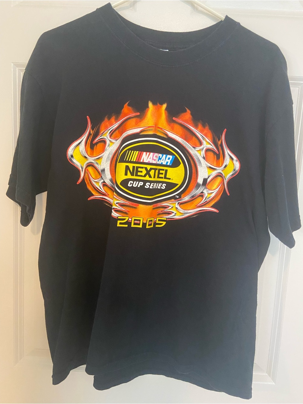 2005 Retro NASCAR Tee, Size L, black & orange